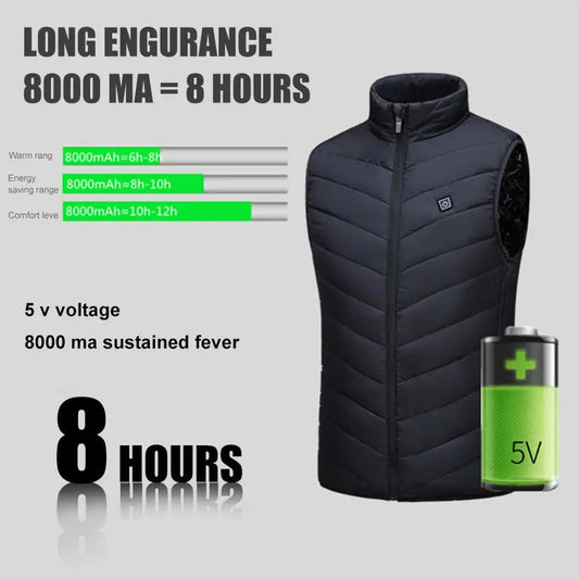 Men Outdoor USB Infrared Heating Vest