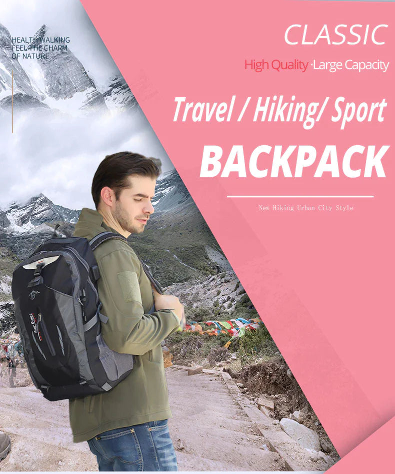 40L Men Women Travel Backpack Rucksack Camping Laptop Hiking School Book Bag USA